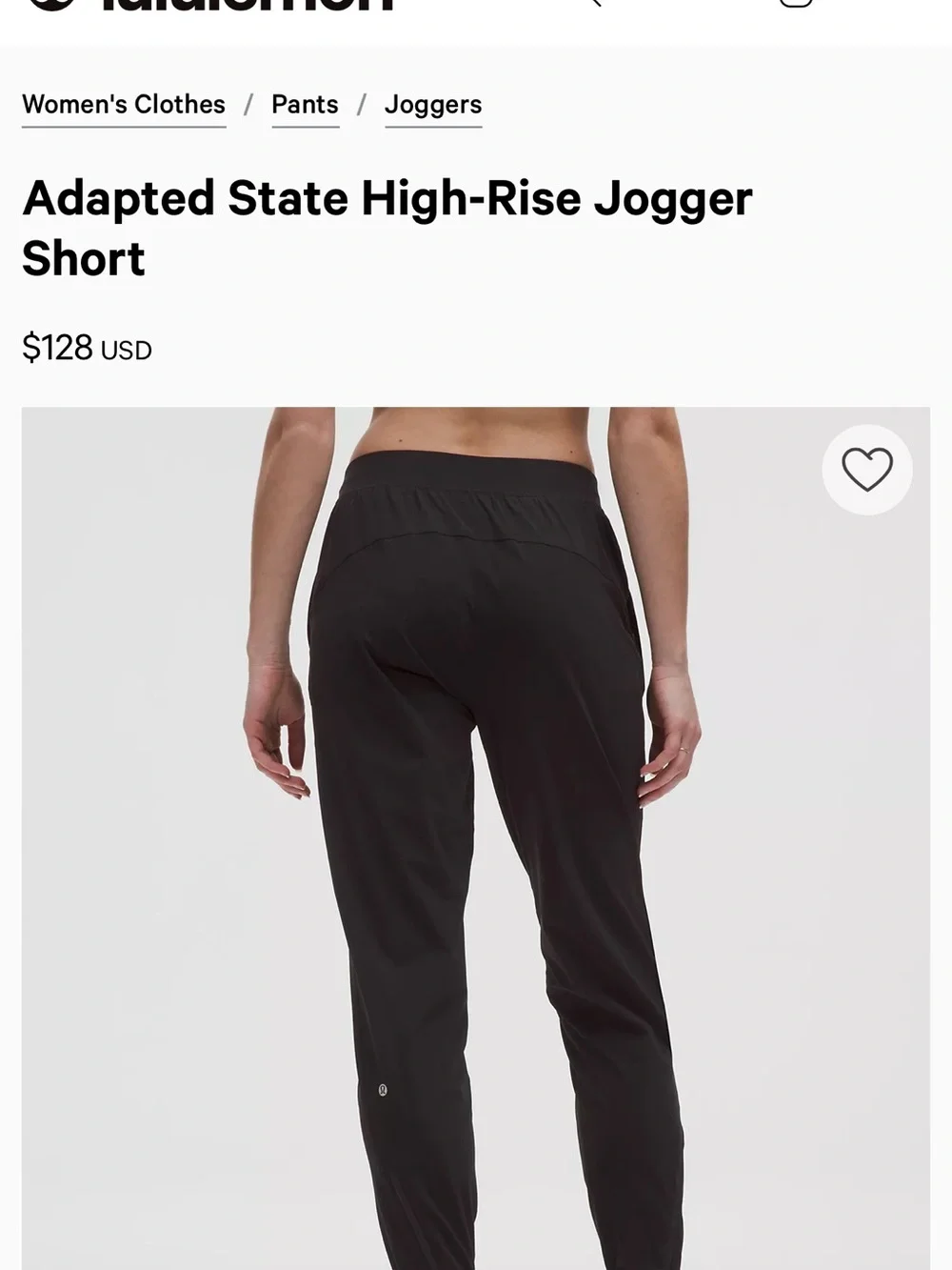 lululemon athletica Black High-Rise Jogger
